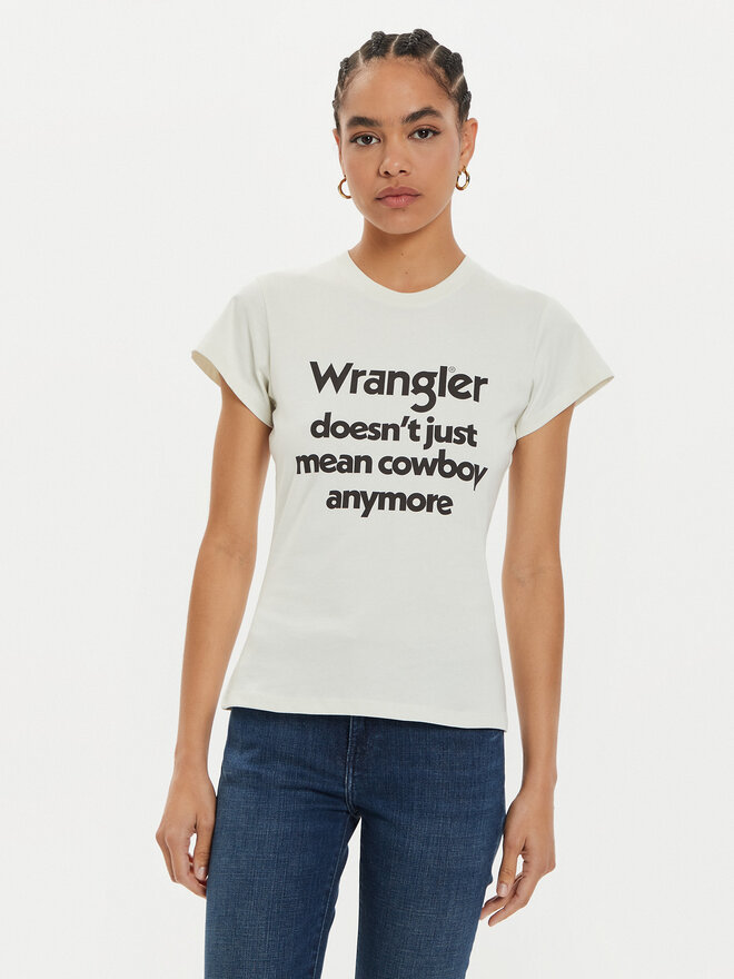 Wrangler Wrangler Camiseta Shrunken Band 112356451 Blanco Slim Fit