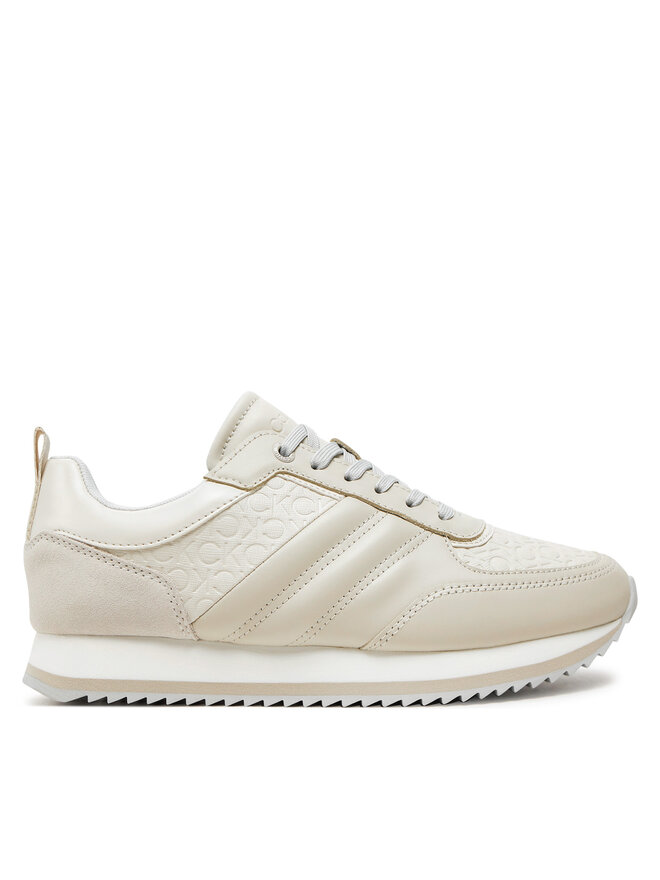 Calvin Klein Sneakersy Calvin Klein Runner Lace Up Saff Mono HW0HW02102 Béžová
