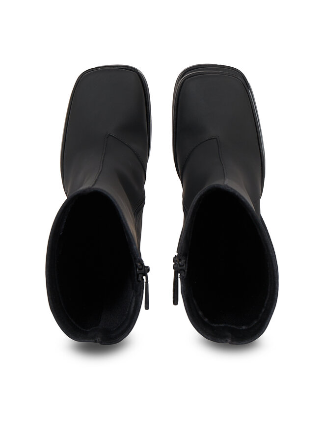 Calvin Klein Jeans Botine Calvin Klein Jeans Heel Zip Boot Lth Wn YW0YW01113 Negru