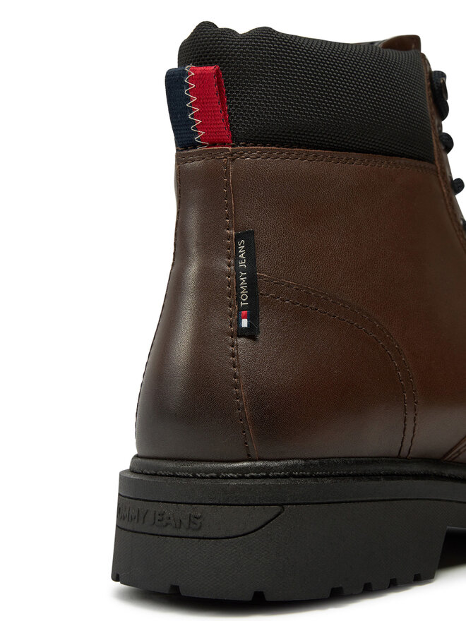 Tommy Jeans Schnürstiefeletten Tommy Jeans Tjm Lace Up Boot EM0EM01446 Braun