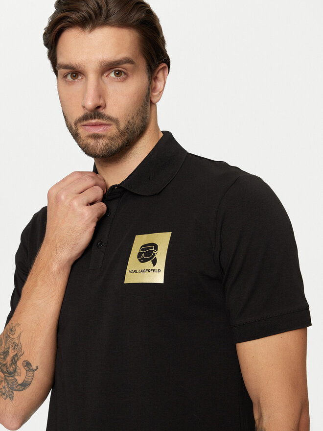 KARL LAGERFELD KARL LAGERFELD Polo 745460 551235 Μαύρο Regular Fit