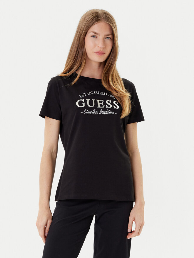 Guess Guess Marškinėliai V5YI12 J1314 Juoda Regular Fit