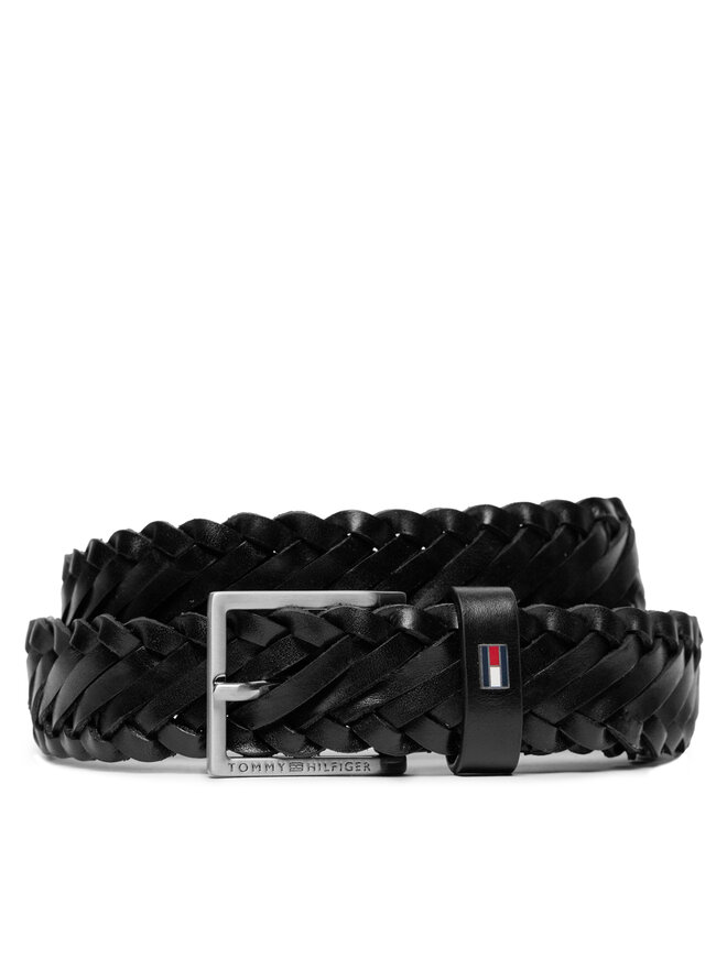 Tommy Hilfiger Férfi öv Tommy Hilfiger Oliver 3.0 Leather Braid Dc AM0AM12068 Fekete