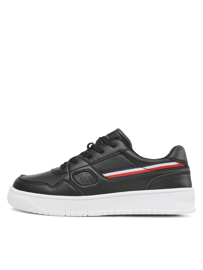 Tommy Hilfiger Сникърси Tommy Hilfiger Stripes Low Cut Lace-Up Sneaker T3X9-32848-1355 S Черен