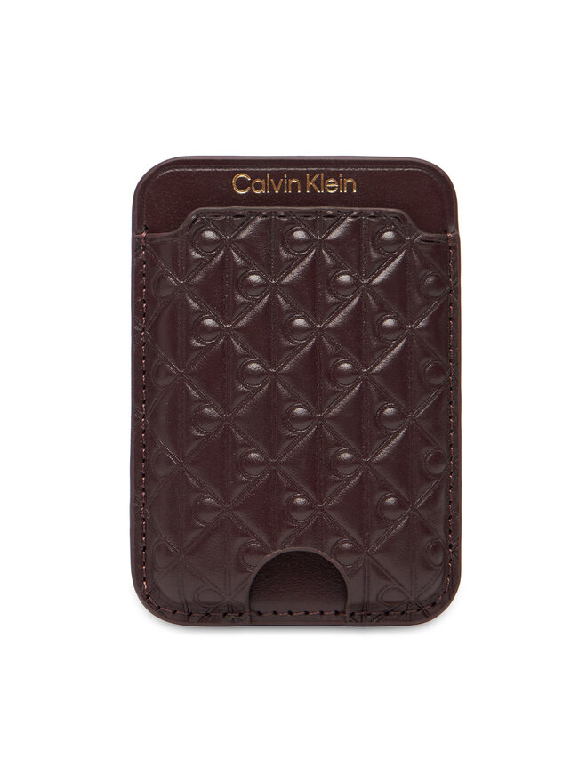 Calvin Klein Kreditkartenetui Calvin Klein Aop Leather Magnetic Card Case LV04F1100G Dunkelrot