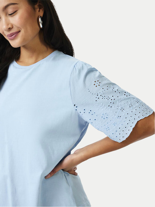 YAS YAS Camiseta Lex 26033890 Celeste Regular Fit