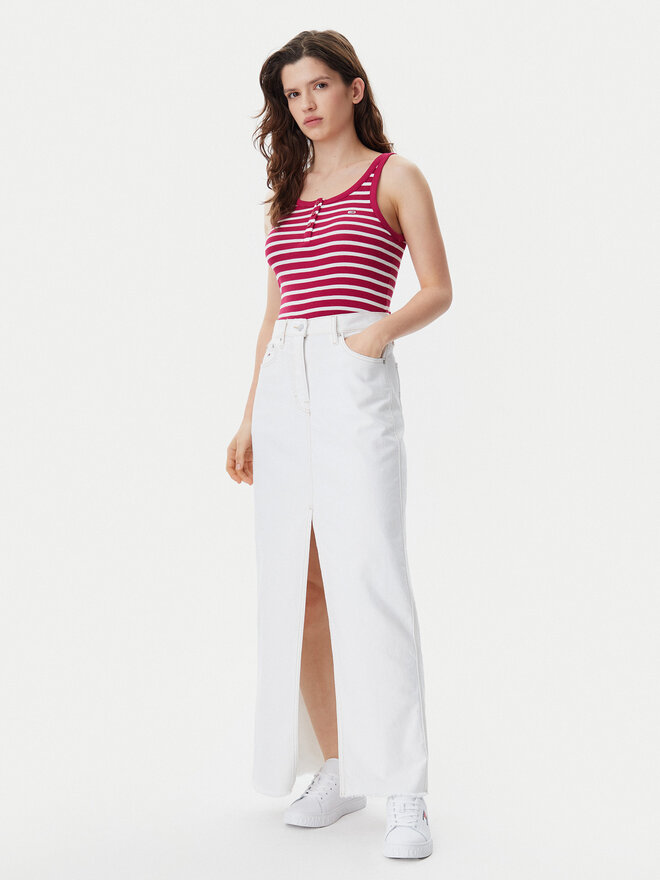 Tommy Jeans Tommy Jeans Top DW0DW19492 Rdeča Slim Fit
