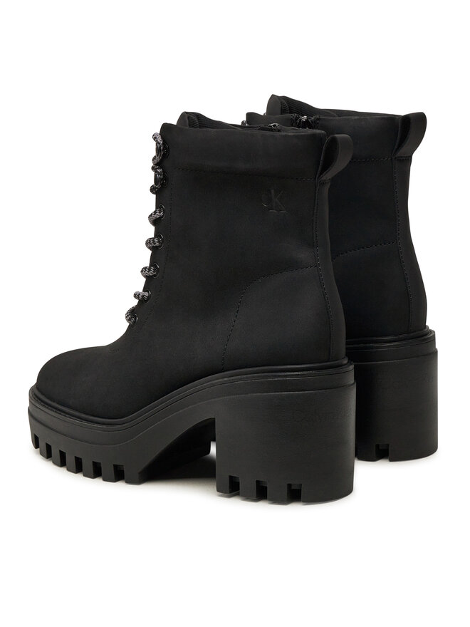 Calvin Klein Jeans Stiefeletten Calvin Klein Jeans Chunky Heeled Zip Boot Lth YW0YW01548 Schwarz