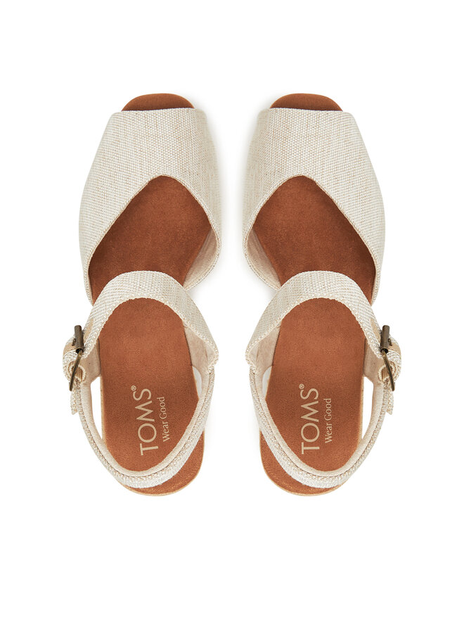 Toms Alpargatas Toms Isla Peep Toe 10021977 Écru
