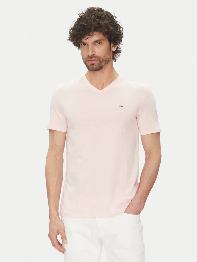 Tommy Jeans Tommy Jeans Marškinėliai Jaspe DM0DM20364 Rožinė Slim Fit