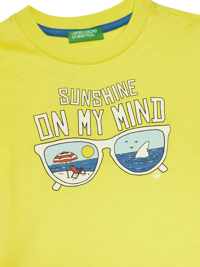United Colors Of Benetton United Colors Of Benetton Camiseta 3SLUG10JF Amarillo Regular Fit