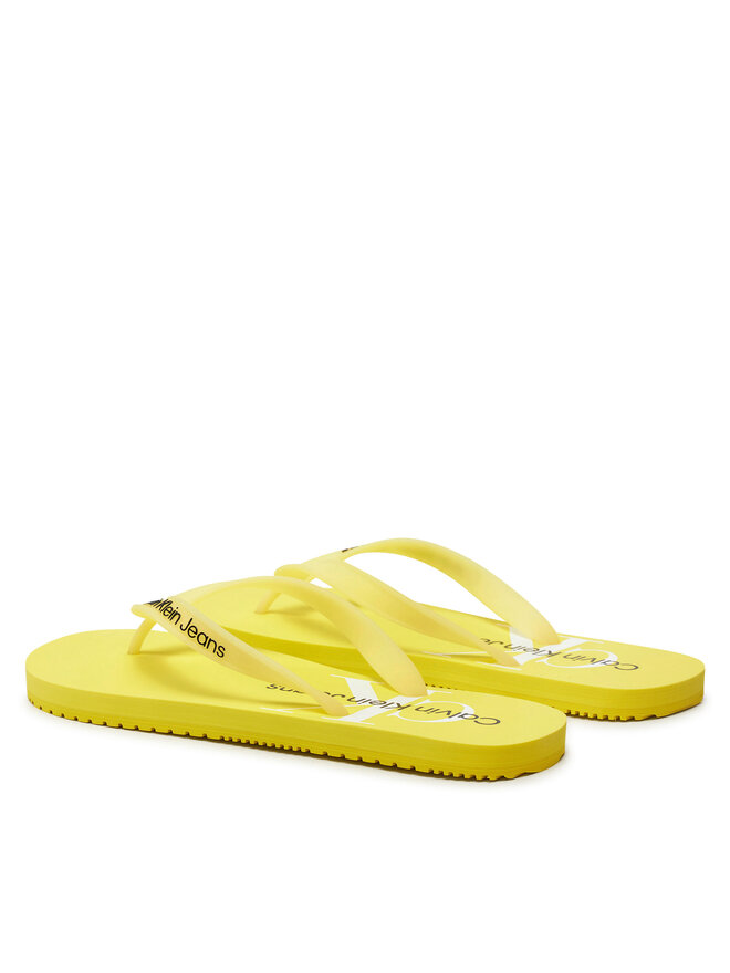 Calvin Klein Jeans Japonki Calvin Klein Jeans Beach Sandal Monogram Tpu YM0YM00838 Żółty