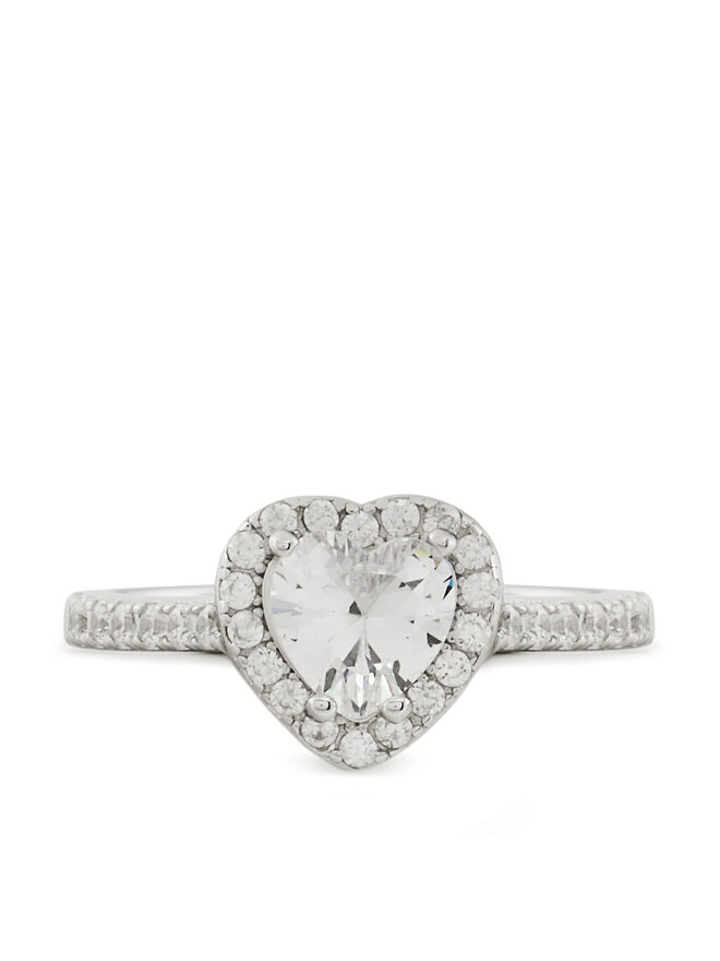 ICED STUFF Δαχτυλίδι ICED STUFF Heart Gem Λευκόχρυσο