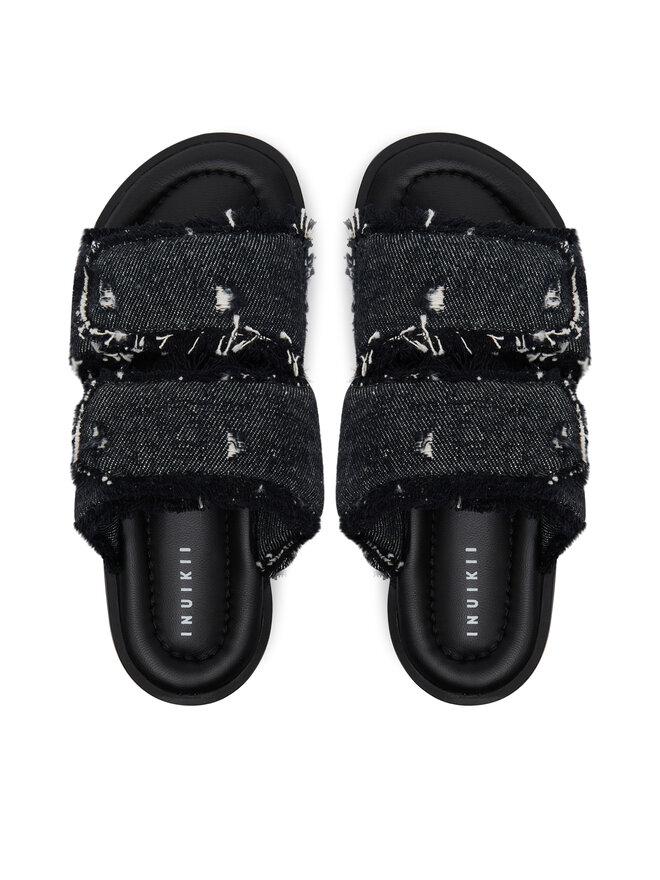 Inuikii Παντόφλες Inuikii Classic Jeans Velcro 70104-143 Μαύρο