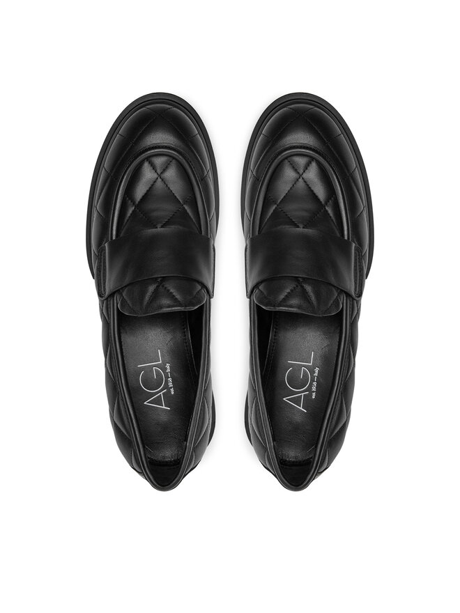 AGL Loafersy AGL Celeste Matelasse D756033PGKA0761013 Černá
