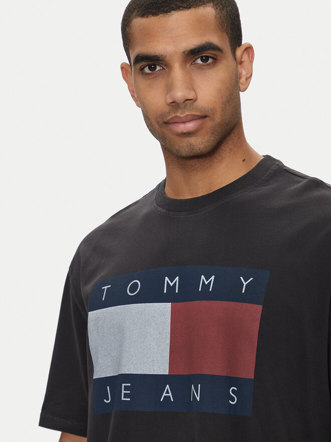 Tommy Jeans Tommy Jeans Marškinėliai Big Flag DM0DM18547 Juoda Oversize