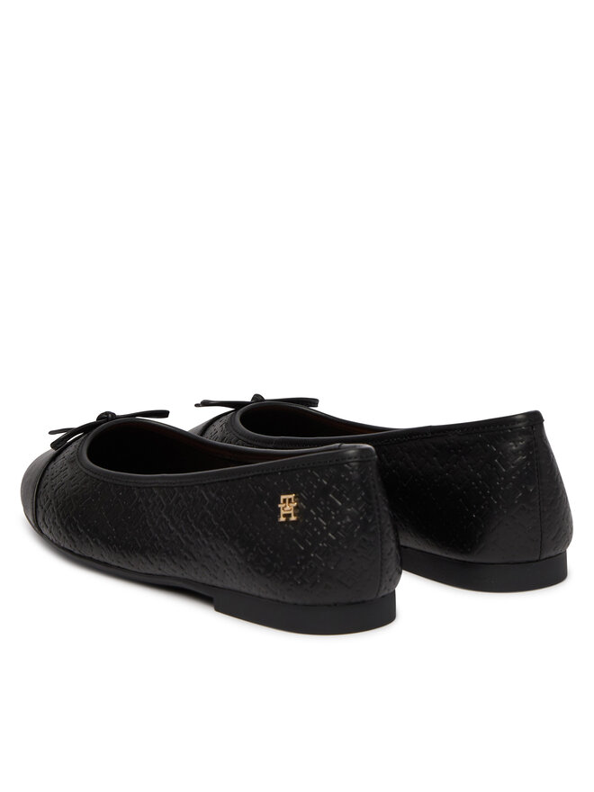 Tommy Hilfiger Ballerinas Tommy Hilfiger Th Monogram Ballerina FW0FW09468 Schwarz