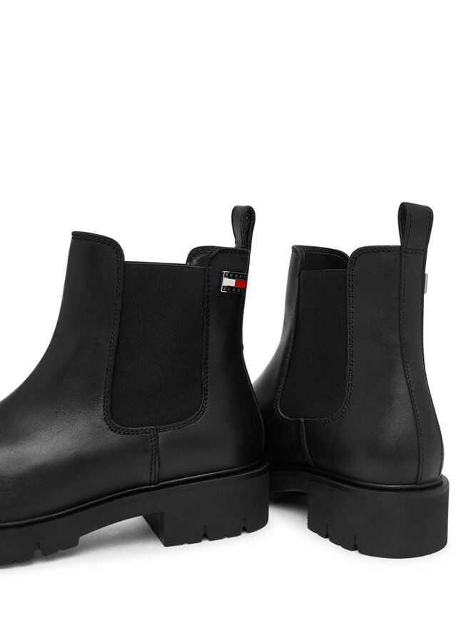Tommy Jeans Klassische Stiefeletten Tommy Jeans Tjw Cleated Chelsea Boots EN0EN03105 Schwarz