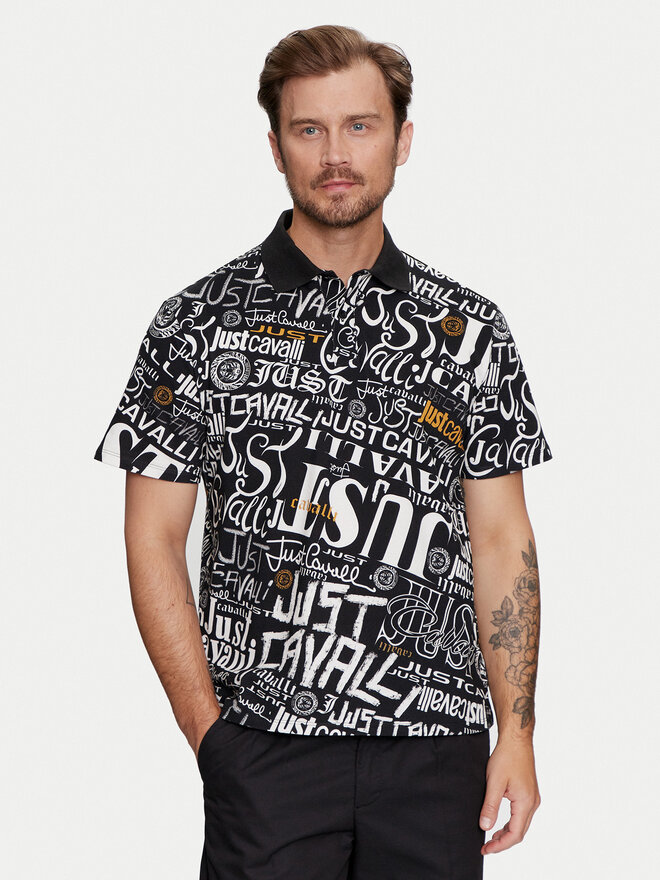 Just Cavalli Just Cavalli Pólóing 75OAG6R0 Fekete Regular Fit
