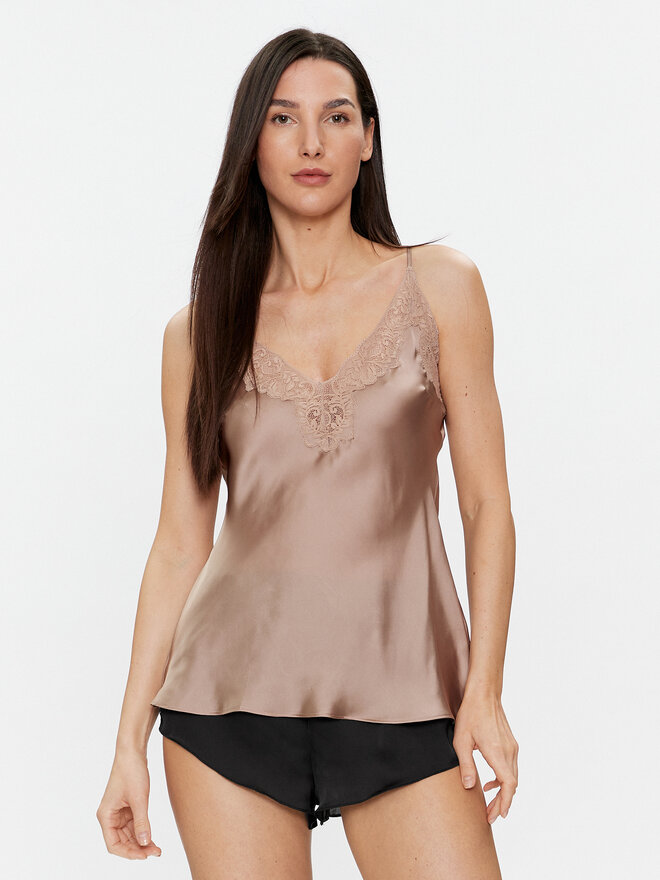Selmark Selmark Camiseta de pijama Gabrielle 61061 Beis Regular Fit