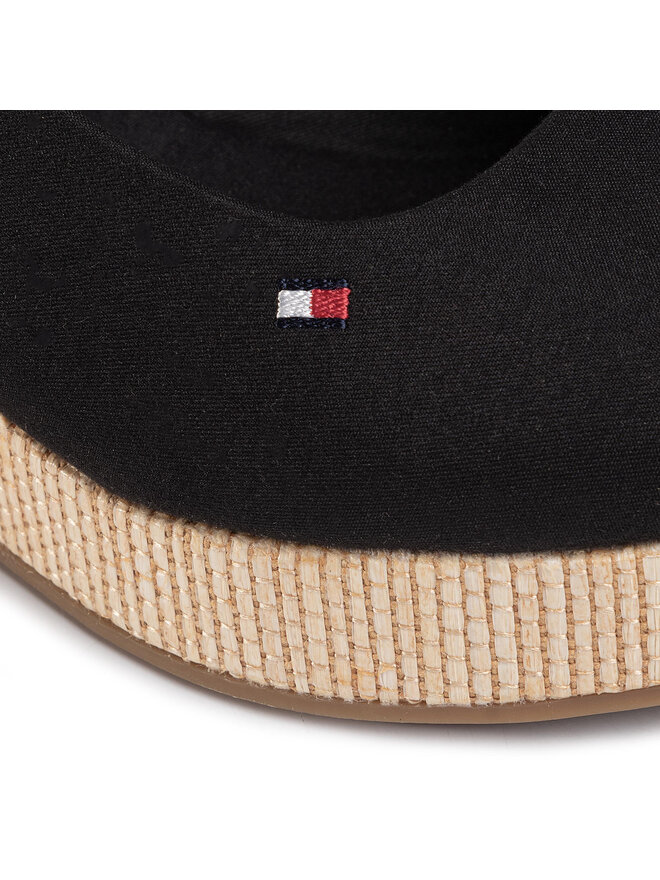 Tommy Hilfiger Εσπαντρίγιες Tommy Hilfiger Iconic Elba Sling Back Wedge FW0FW04788 Μαύρο