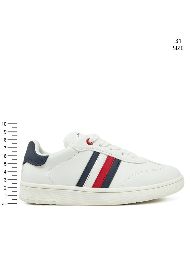 Tommy Hilfiger Sneakersy Tommy Hilfiger Stripe Low Cut Lace-Up Sneaker T3X9-33850-1355 M Biela