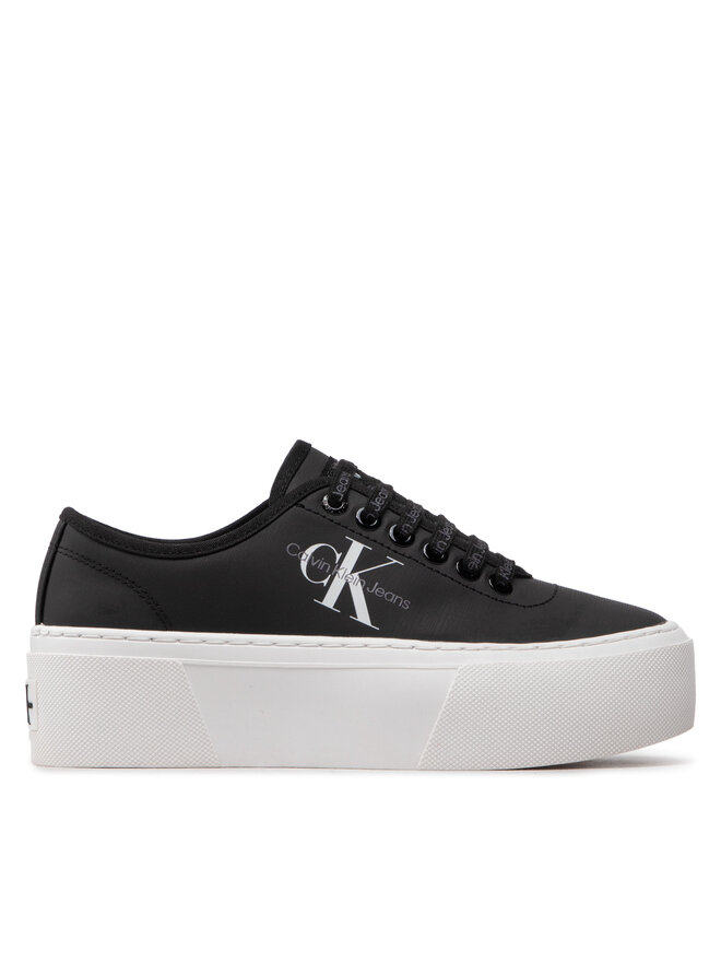 Calvin Klein Jeans Teniszcipő Calvin Klein Jeans Cupsole Flatform Laceup Low Txt YW0YW00766 Fekete