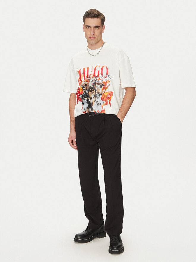 HUGO HUGO Camiseta Dugie 50538259 Écru Oversize
