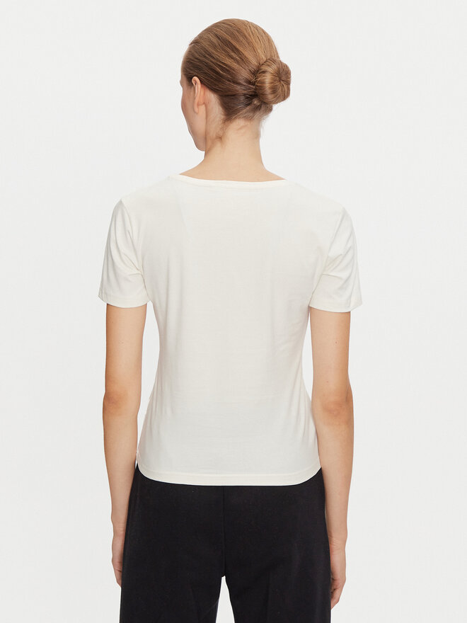 4F 4F Camiseta 4FWAW24TTSHF1649 Écru Slim Fit