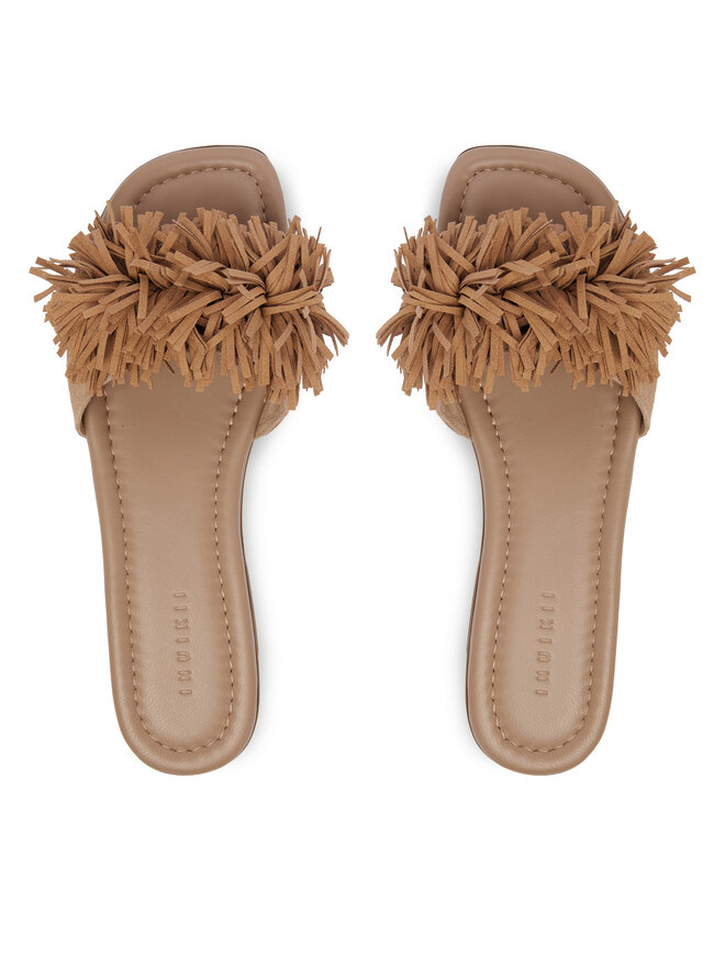 Inuikii Pantoletten Inuikii Fringes Flower 1014.003.0031.250 Dunkelbeige
