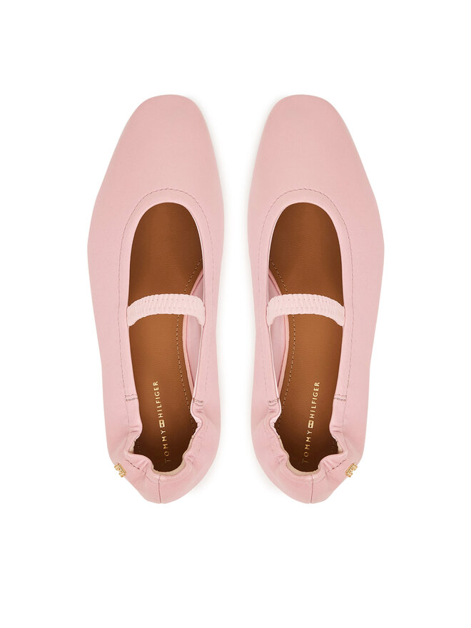 Tommy Hilfiger Ballerinas Tommy Hilfiger Soft Leather Ellastic Ballerina FW0FW09245 Rosa