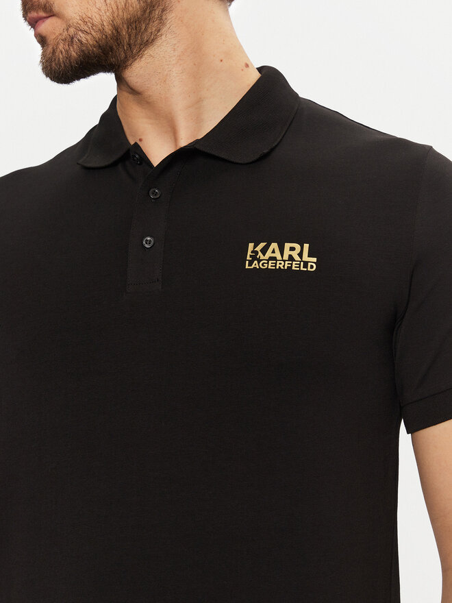 KARL LAGERFELD KARL LAGERFELD Polo 745088 551235 Μαύρο Regular Fit
