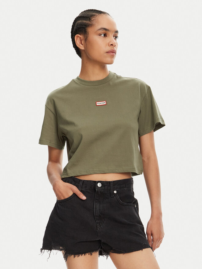 Hunter Hunter Póló Abby HARW0059251 Khaki Boxy Fit