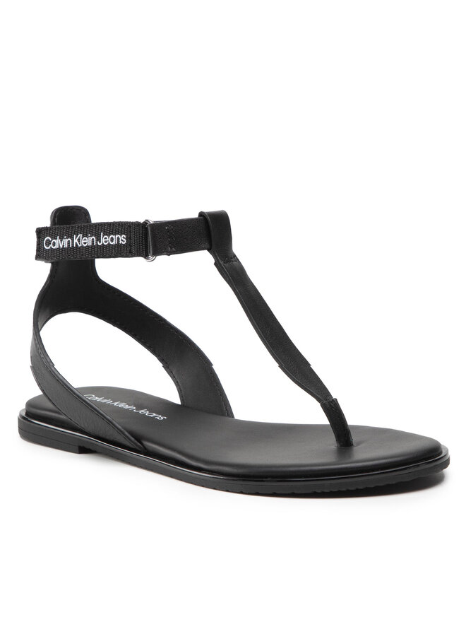 Sandales Calvin Klein Jeans Flat Sandal Toe YW0YW00545 Noir chaussures