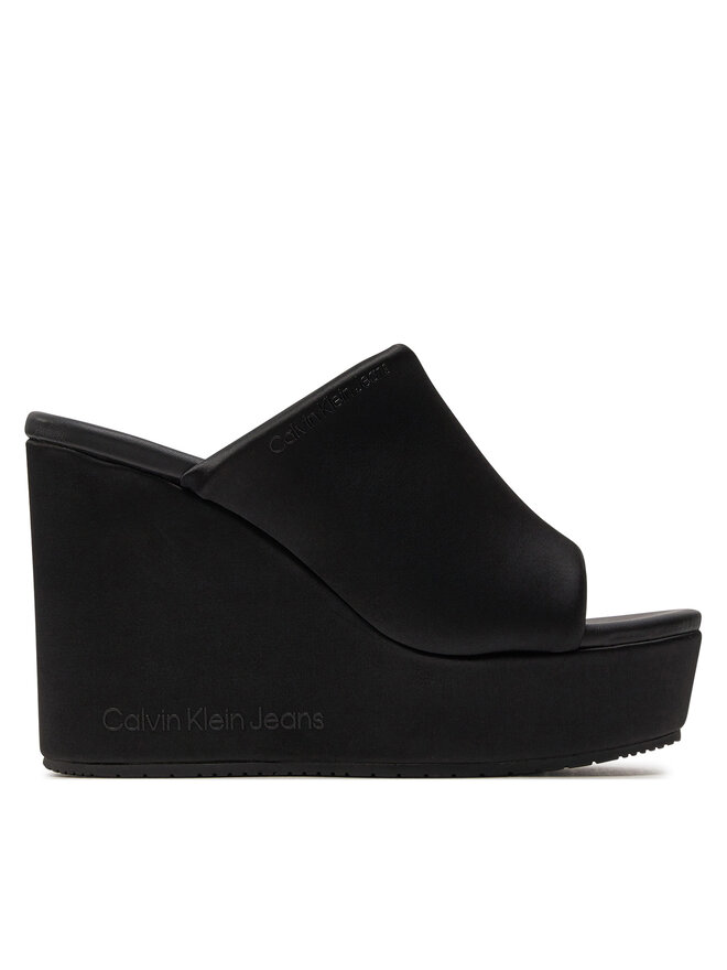 Calvin Klein Jeans Nazouváky Calvin Klein Jeans Wedge Sandal Sat Nyl Dc YW0YW01359 Černá
