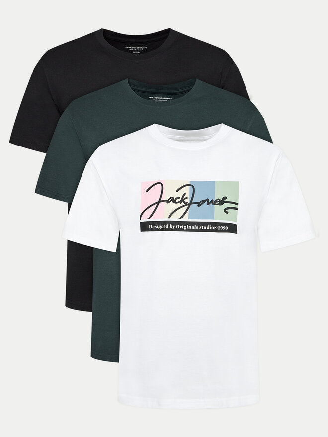 Jack&Jones Jack&Jones 3er-Set T-Shirts Portland 12271616 Bunt Relaxed Fit