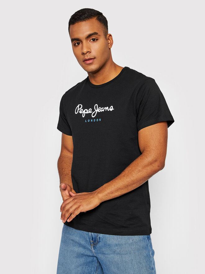 Pepe Jeans Pepe Jeans Marškinėliai Eggo PM508208 Juoda Regular Fit