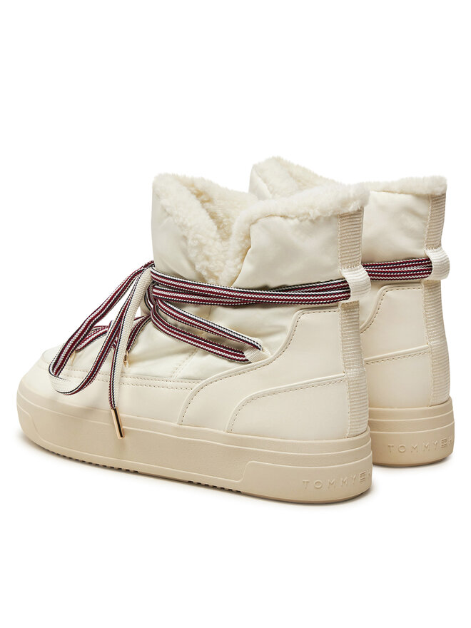 Tommy Hilfiger Schneeschuhe Tommy Hilfiger Snowboot Monogram Faux Fur FW0FW08389 Beige