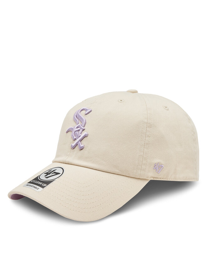47 Brand Czapka z daszkiem 47 Brand Mlb Chicago White Sox Double Under ’47 Clean Up BAS-DBLUN906GWS-NT03 Beżowy