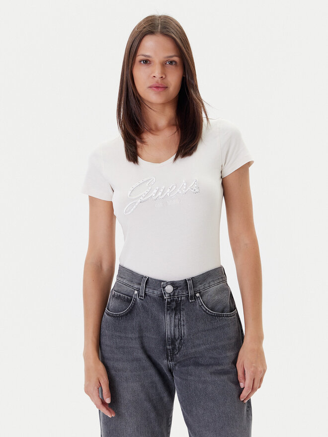 Guess Guess Футболка W5YI46 J1314 Écru Slim Fit