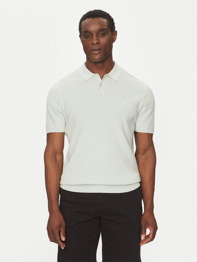 Calvin Klein Calvin Klein Polo marškinėliai Micro Waffle Polo S/S K10K114465 Écru Regular Fit