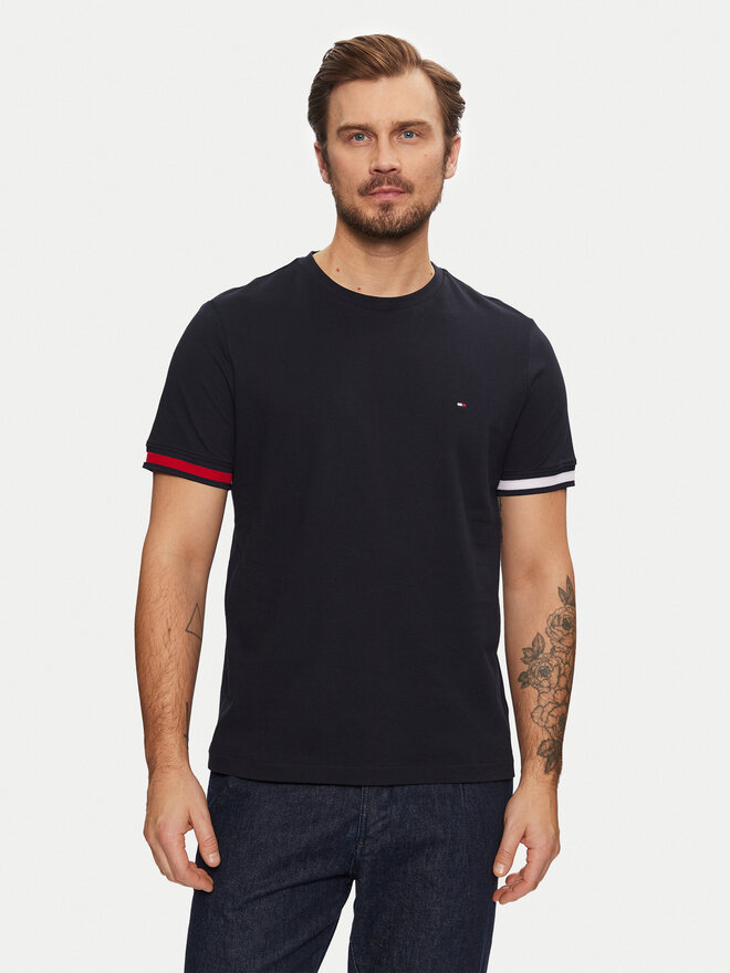 Tommy Hilfiger Tommy Hilfiger T-shirt Global Stripe MW0MW38078 Tamnoplava Regular Fit