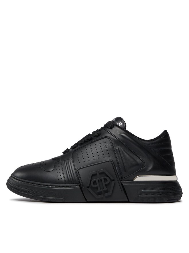 PHILIPP PLEIN Snīkeri PHILIPP PLEIN Leather Lo-Top Sneakers AACS MSC3843 PLE075N Melns