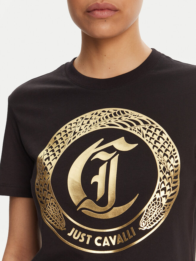 Just Cavalli Just Cavalli Póló 78PAHT01 Fekete Regular Fit