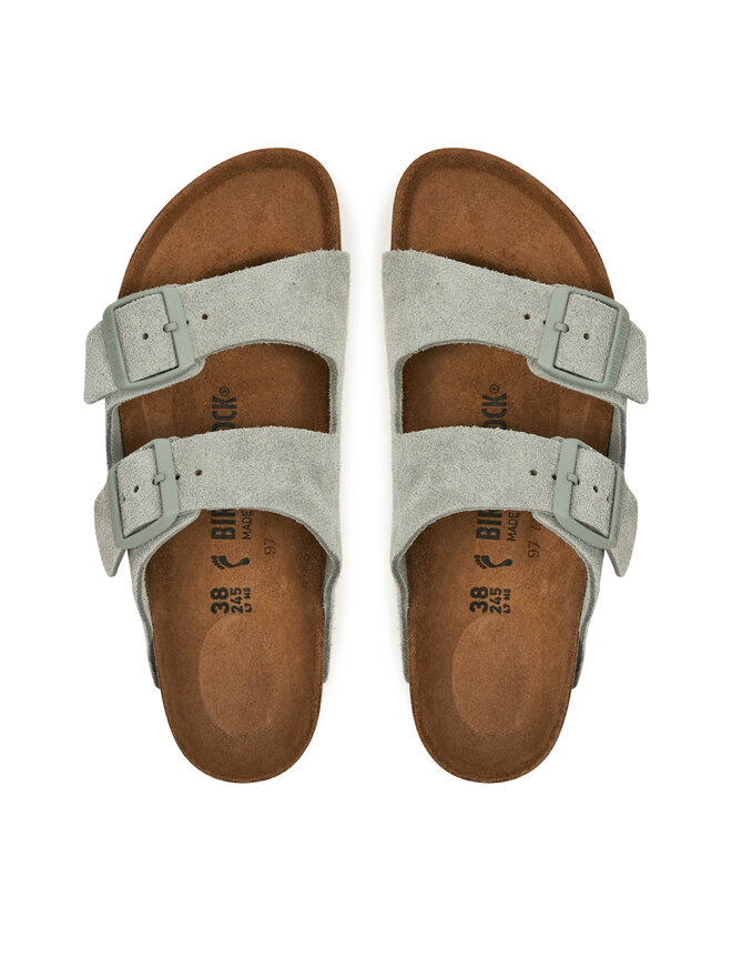 Birkenstock Klapki Birkenstock Arizona zamsz 1029215 Zielony