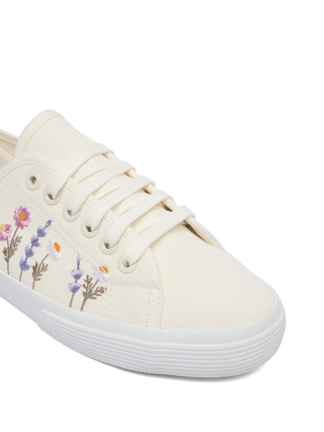 Superga Sneakers aus Stoff Superga 3750 Flower Embroidery Leggera S8161ZW Weiß