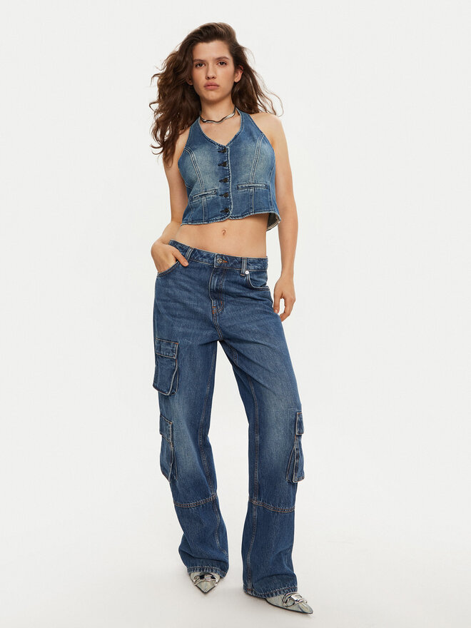One Teaspoon One Teaspoon Топ 26601 Голубий Slim Fit