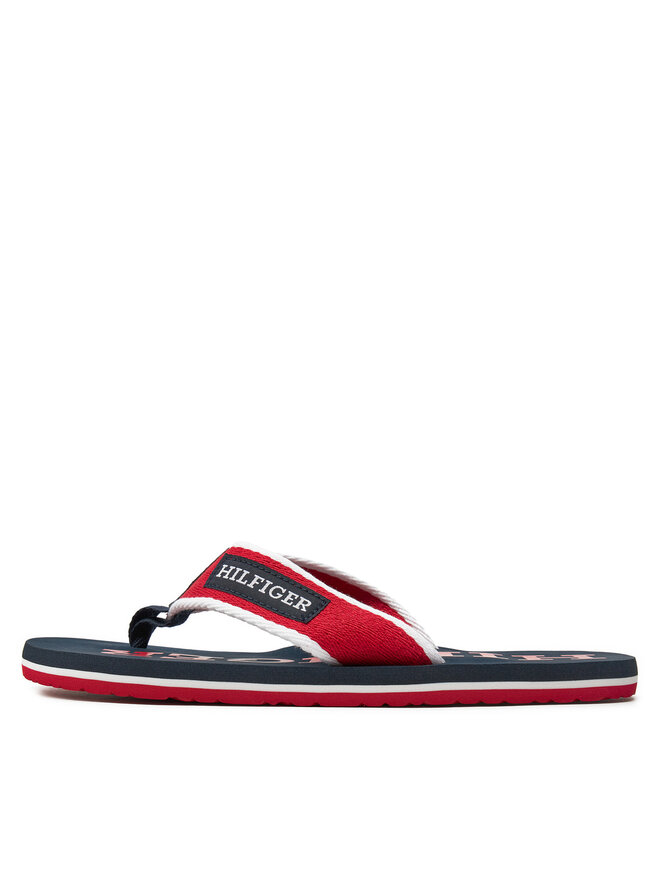 Tommy Hilfiger Japonki Tommy Hilfiger Patch Hilfiger Beach Sandal FM0FM05024 Czerwony
