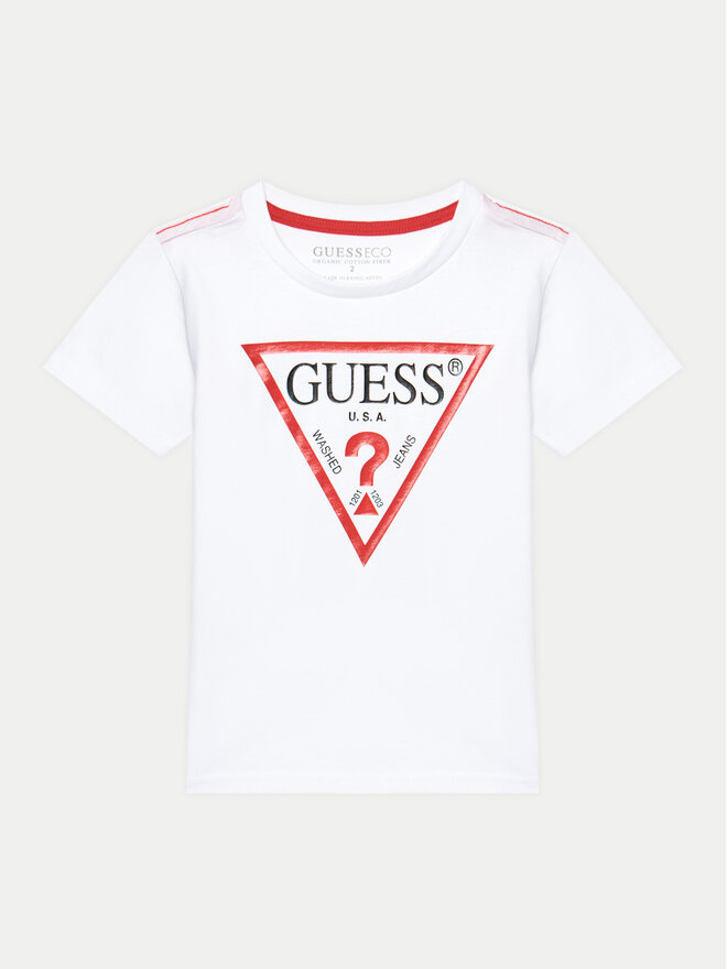 Guess Guess Marškinėliai N73I55 K8HM0 Balta Regular Fit