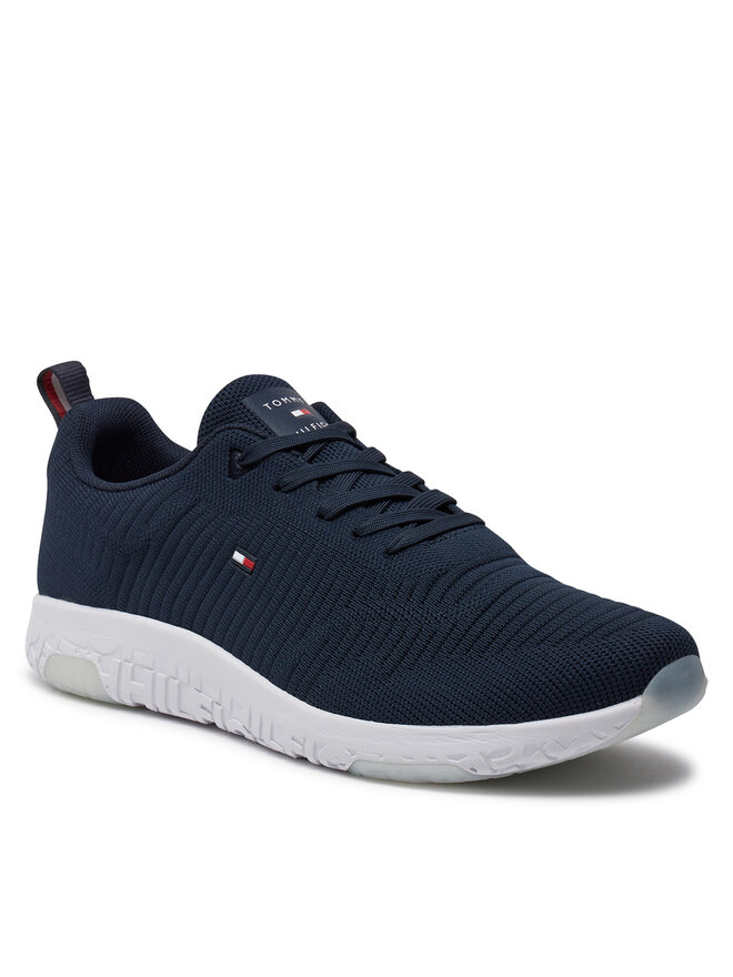 Tommy Hilfiger Снікерcи Tommy Hilfiger Corporate Knit Rib Runner FM0FM02838 Cиній